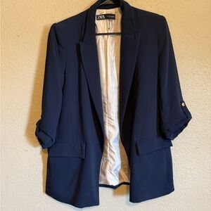 Zara Blue Modern Blazer with Tailored Fit